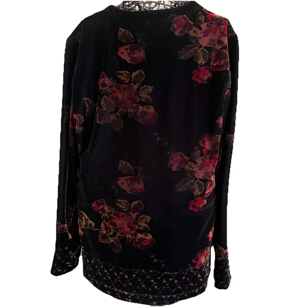 VTG Floral‎ Velvet Jacket Women's 8 Dark Feminine Academia Whimsigoth Romantic